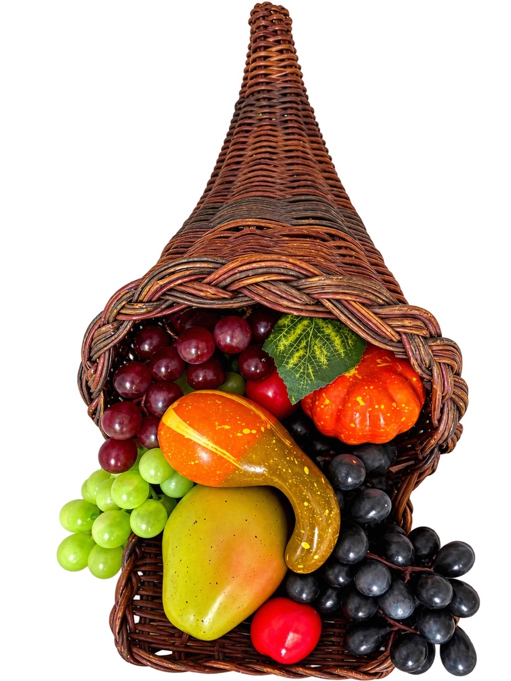 Cornucopia Basket with Artificial Fall Fruit
